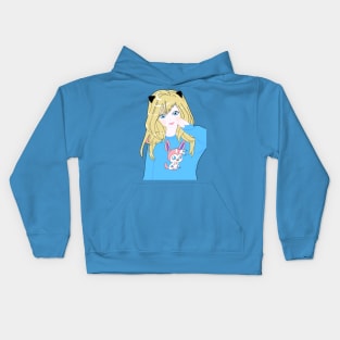 BLONDE CAT GIRL Kids Hoodie